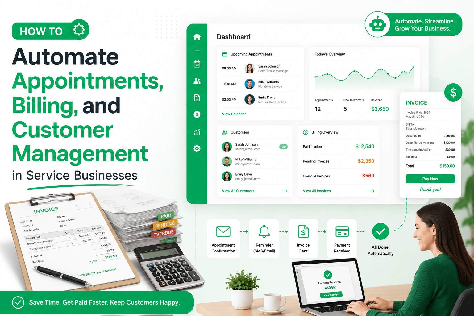 How to Automate Appointments, Billing, and Customer Management in Service Businesses